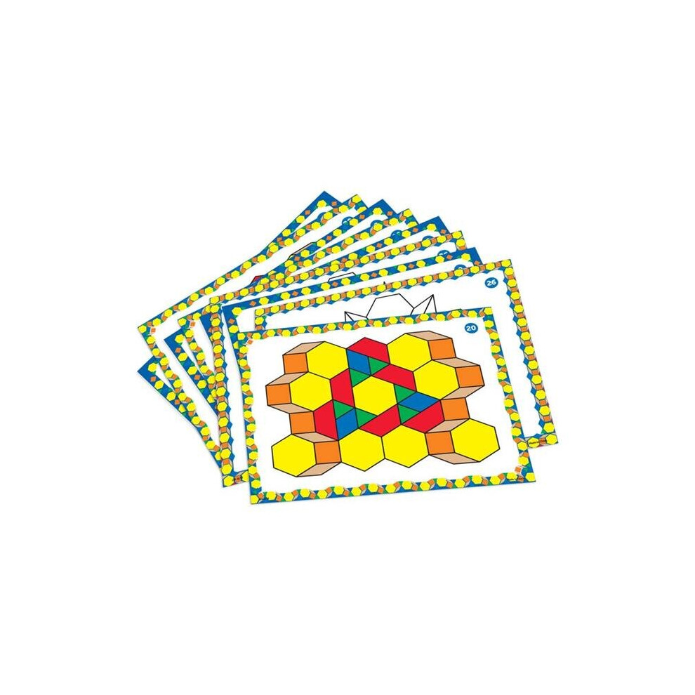 Learning Resources LER6133 Pattern Block Design Card Set, Assorted Color - 21 Count