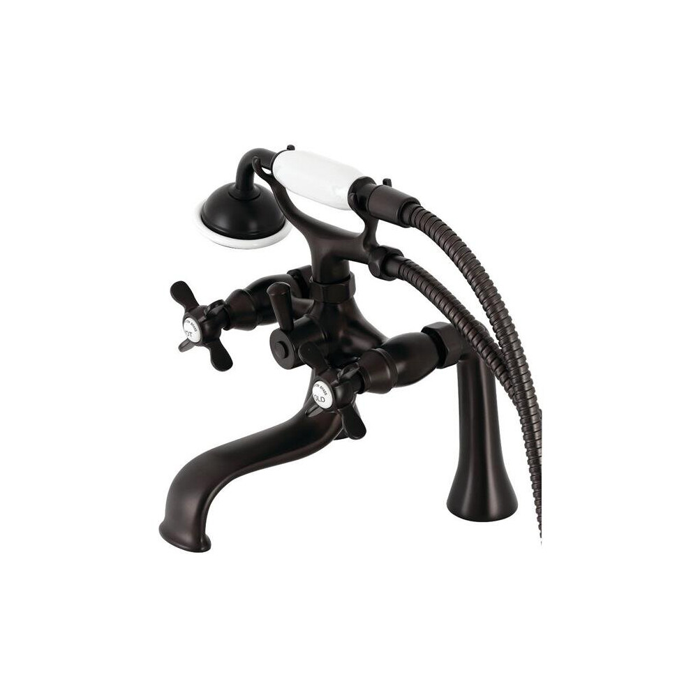Kingston Brass Ks248orb Essex Deck Mount Clawfoot Tub Faucet With Hand Shower, Oil Rubbed Bronze 663370859182