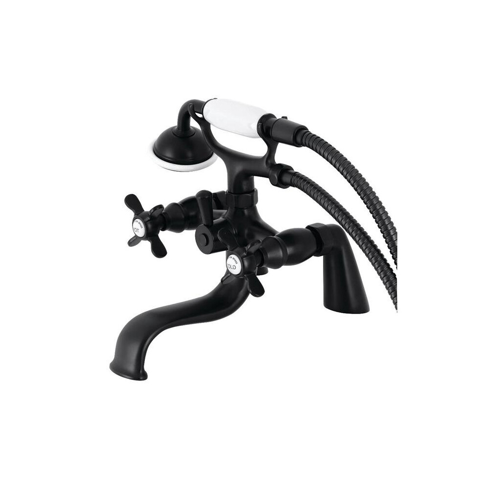 Kingston Brass Ks247mb Essex Deck Mount Clawfoot Tub Faucet With Hand Shower, Matte Black 663370859090