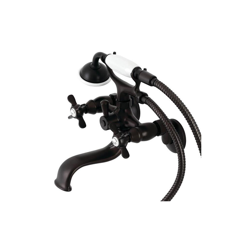 Kingston Brass Ks245orb Essex Wall Mount Clawfoot Tub Faucet With Hand Shower, Oil Rubbed Bronze 663370858949