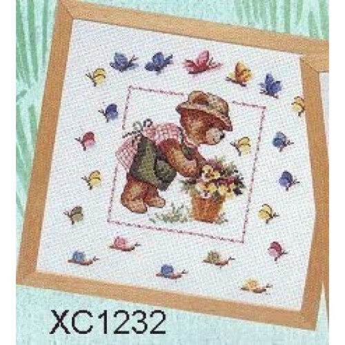 DMC Planting Pansies Counted Cross Stitch Kit - Teddy Bears Range By DMC