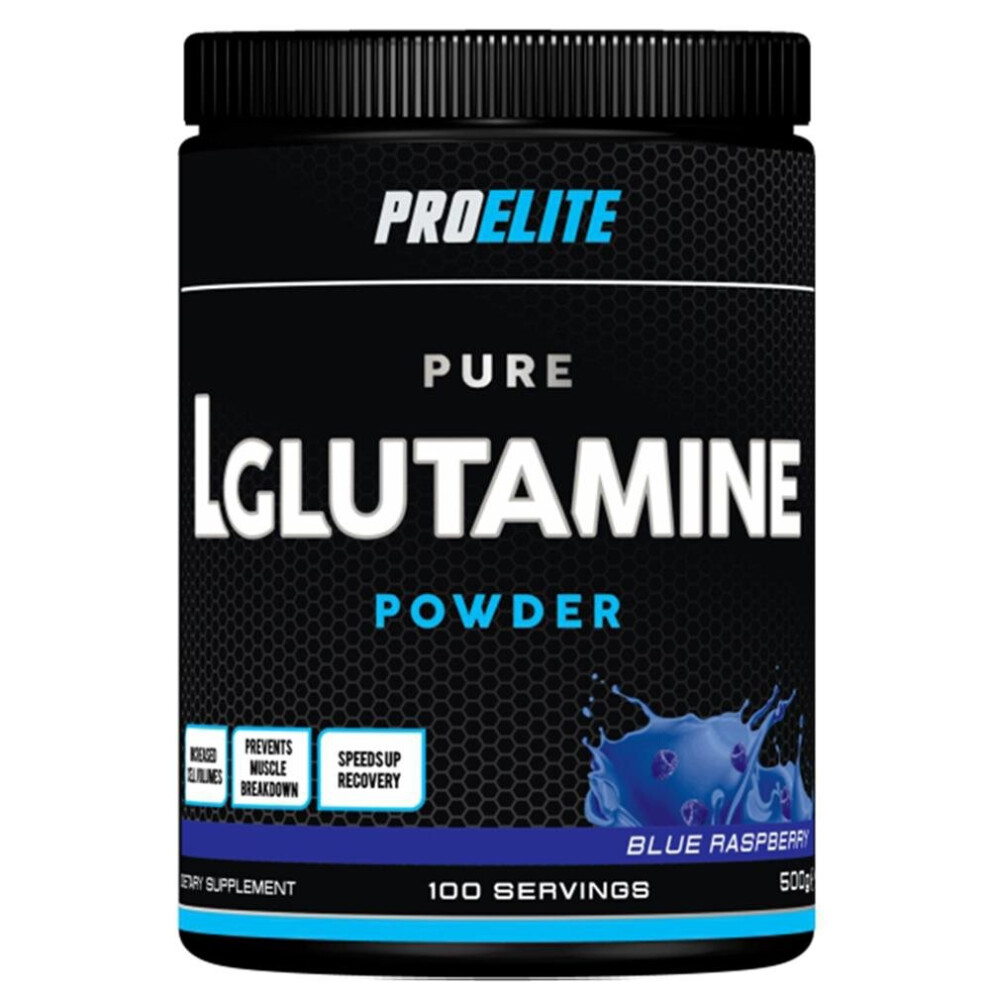 (Blue Raspberry, 500g) Pro Elite L-Glutamine 500g