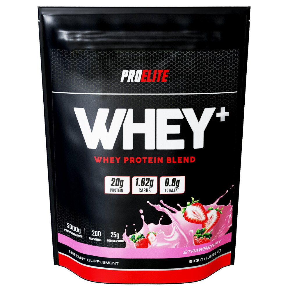 (Strawberry, 5Kg) Pro Elite Whey Plus Protein 5Kg