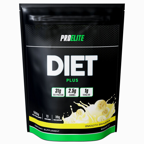 (Smooth Banana, 500g) Pro Elite Diet Plus 500g