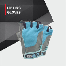 (Blue, Large) Pro Elite Weight Lifting Gloves - Sky Blue/Grey