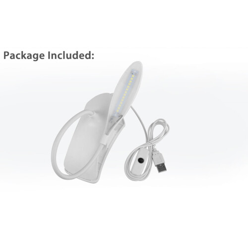 USB Rechargeable 14 LED Light Adjustable Clip-On Reading Book Lamp 2