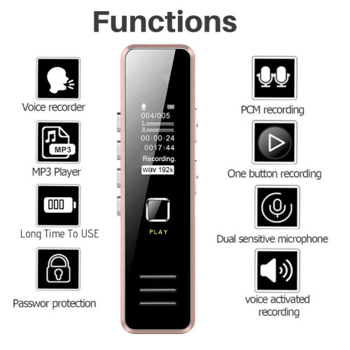 32GB Card Digital Audio/Sound/Voice Recorder Dictaphone MP3 Player USB