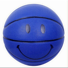 (Blue) Basketball Smiley yellow Smiling Face Basketball