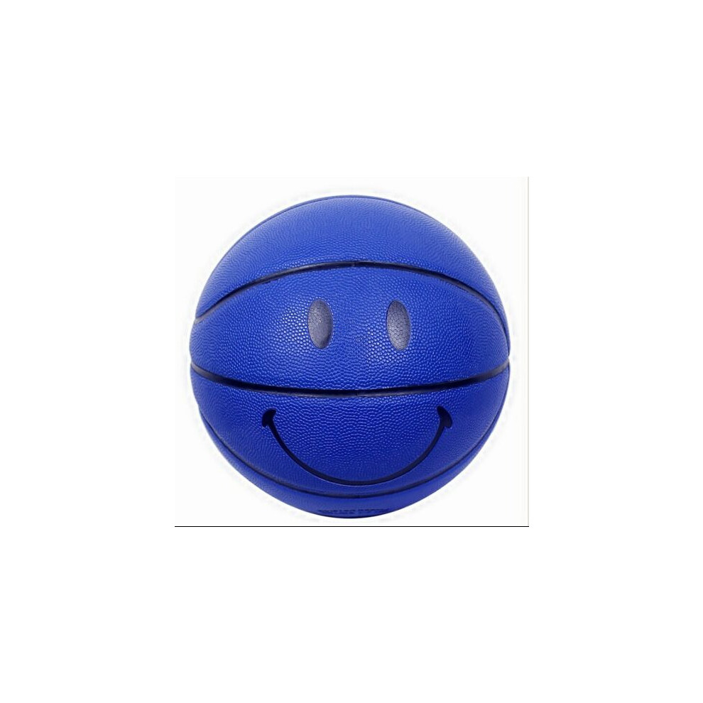 (Blue) Basketball Smiley yellow Smiling Face Basketball