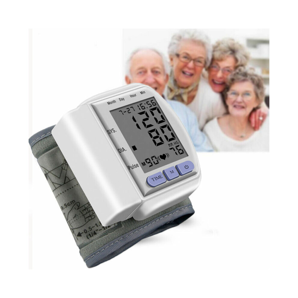 Alzsell Automatic Digital Wrist Blood Pressure Monitor Bp Cuff Gauge Home