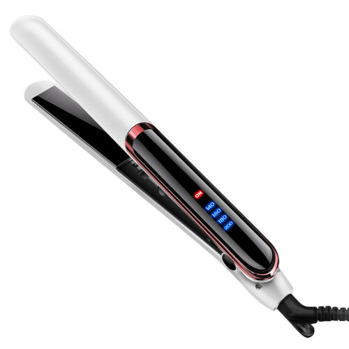 (White) Professional Ceramic Hair Straightener Curler 1