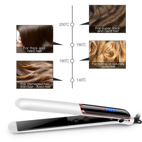 (White) Professional Ceramic Hair Straightener Curler