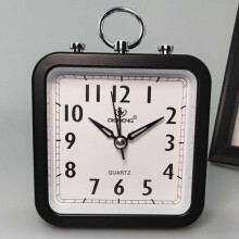(Black) Easy To Read Travel Display Alarm Clock Small Non Ticking Bedside Silent Time