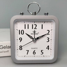 (Grey) Easy To Read Travel Display Alarm Clock Small Non Ticking Bedside Silent Time