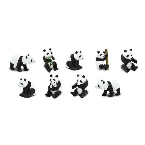 Safari Ltd. Panda TOOB - Σετ 9 Χειροποίητων Μινιατούρων - Εκπαιδευτικά Παιχνίδια για Παιδιά 3+ 1