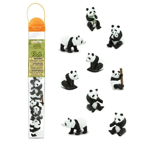 Safari Ltd. Panda TOOB - Σετ 9 Χειροποίητων Μινιατούρων - Εκπαιδευτικά Παιχνίδια για Παιδιά 3+