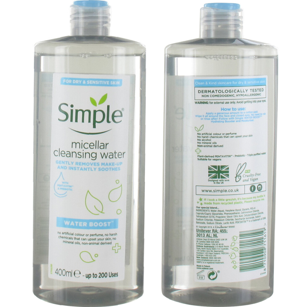 Simple Micellar Cleansing Water 400ml