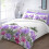(Lily Lilac, Super-King) Printed Lily Duvet Cover Set with Pillow Case 1