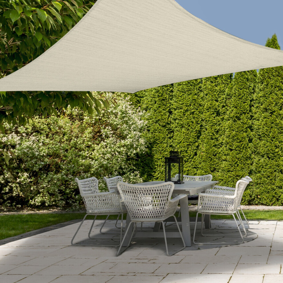 (Square-Cream) Outdoor Garden Canopy UV Sun Shelter Shade Sail