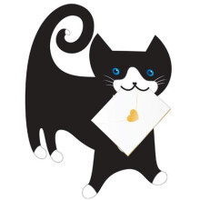 Black Cat 3D Special Delivery Animal Greeting Card Blank Own Message Cards