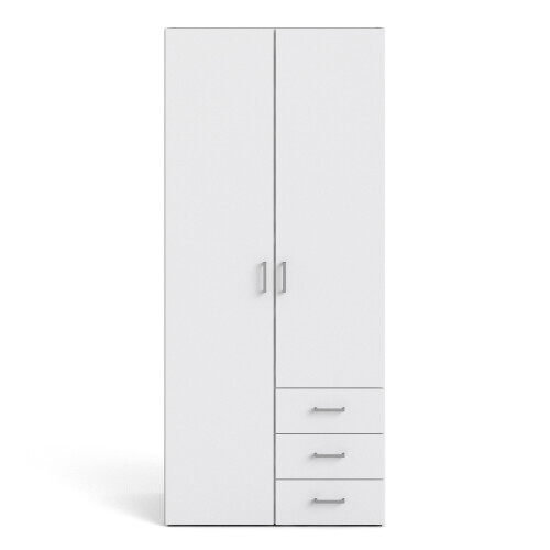 Wardrobe with 2 doors + 3 drawers (175)
White 1