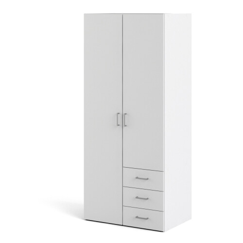 Wardrobe with 2 doors + 3 drawers (175)
White 2