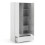 Naia Wardrobe with 2 doors + 1 drawer in White High Gloss 3
