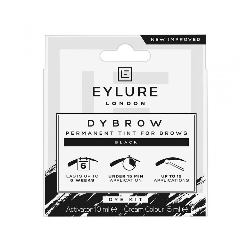 (Black) Eylure DYBROW Eyebrow Dye Kit Permanent Tint for Brows