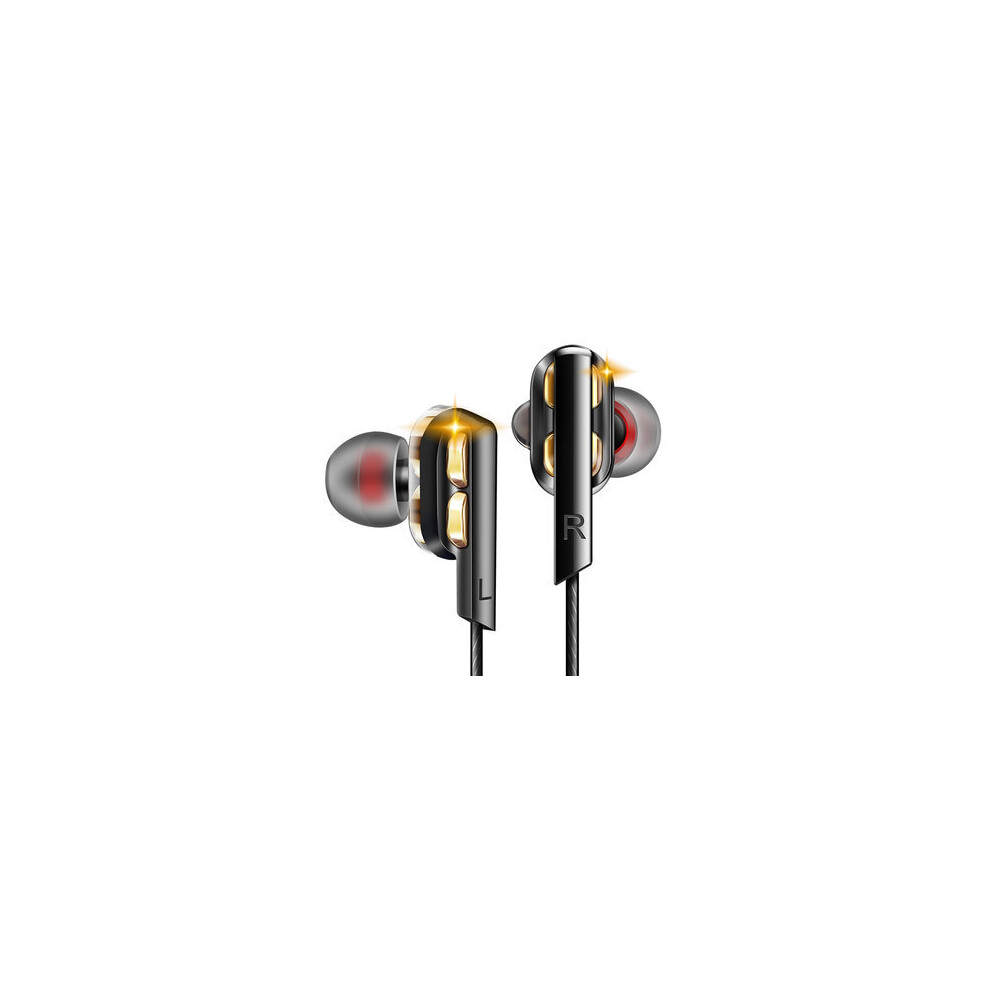 Ak4 Metal Stereo Dual Dynamic Drivers Wired Earphone Super Bass In-Ear Earbuds With Mic For Mobile Phone Mp3 Mp4 840079330550
