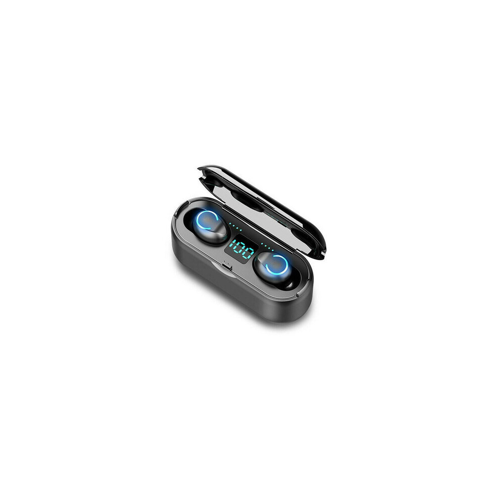 F9-8 Tws Wireless Earbuds Bluetooth 5.0 Earphone Hifi Stereo 3500Mah Power Bank Ipx7 Waterproof Headphone With Mic For Iphone Xiaomi Black 840079312303