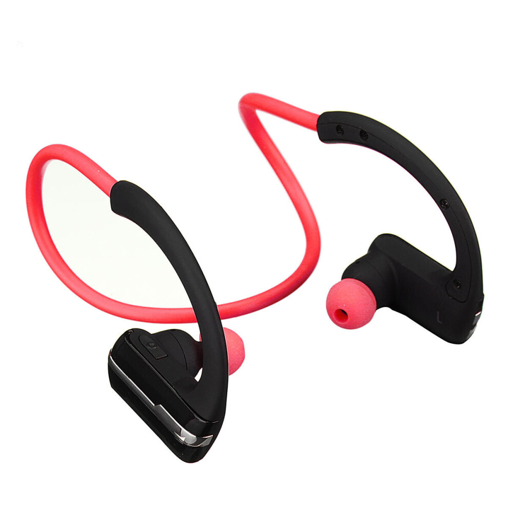 Sports Wireless Bluetooth Headset Headphone Noise Cancelling Waterproof Earphone Stereo Earbuds With Mic Color Red 840079322234