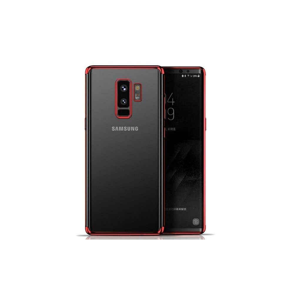 2Pcs Plating Clear Transparent Soft Tpu Case For Samsung Galaxy S9 Plus Color Red 840079120632