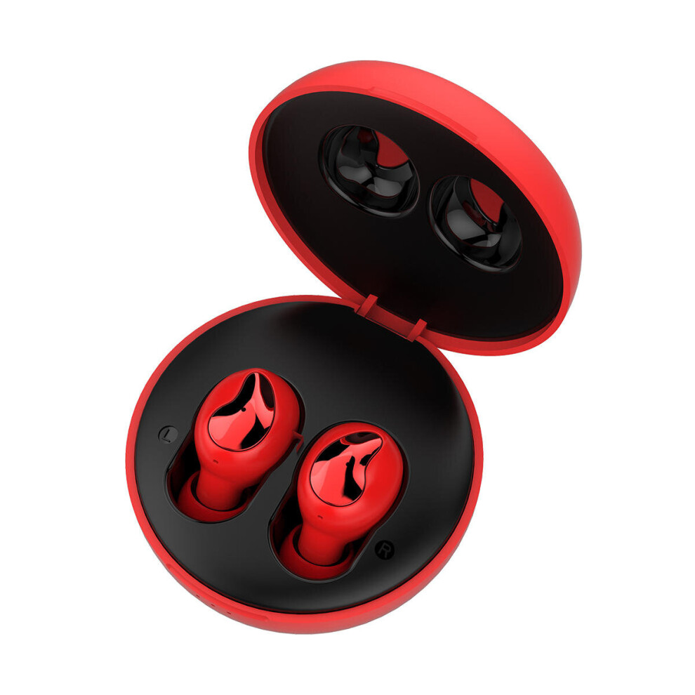 [Bluetooth 5.0] Hifi Tws True Wireless Earphone Ipx5 Waterproof Noise Cancelling With Charging Box Color Red 840079328205