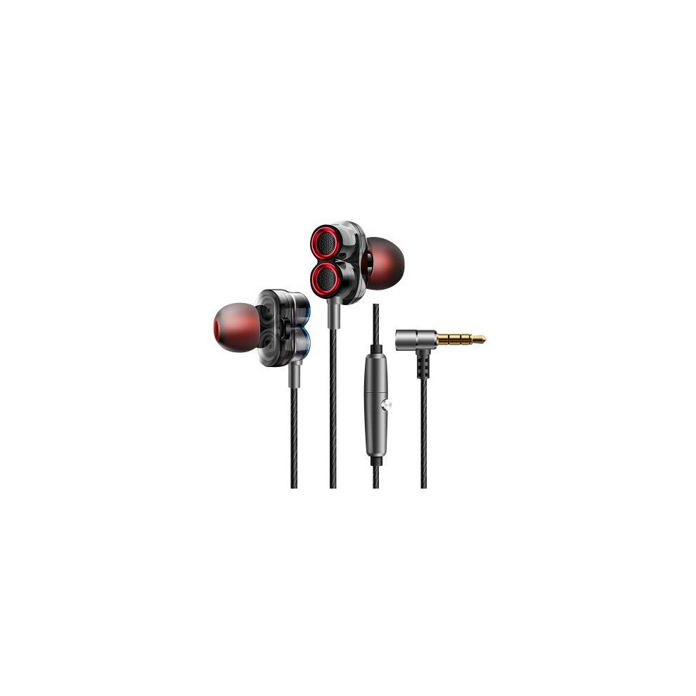 Kdk-503 Universal Wired Earphone Dual Dynamic Drivers Stereo Super Bass Headset With Mic Silvergrey Color 840079309501