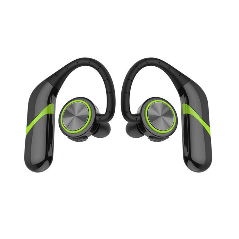 [True Wireless] Portable Bluetooth Earphone Tws Bass Stereo Ipx6 Waterproof Sport Headset With Mic -Green Color Black 840079325709