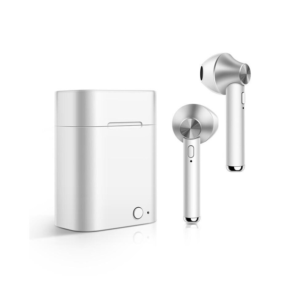 D012 Tws True Wireless Bluetooth Earphone Binaural Call Stereo Headphone With Portable Charging Box Color Silver 840079329714