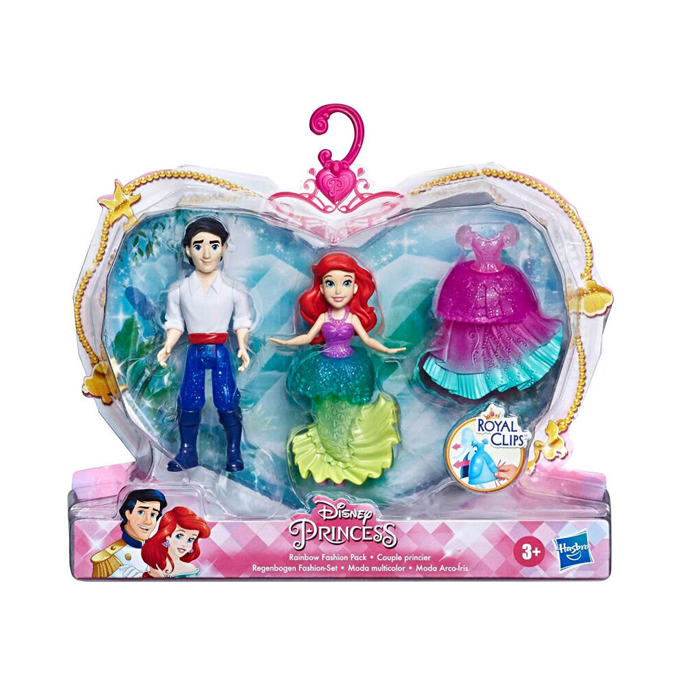 Set 2 figuras Royal Clips La Sirenita Princesas Disney 9cm