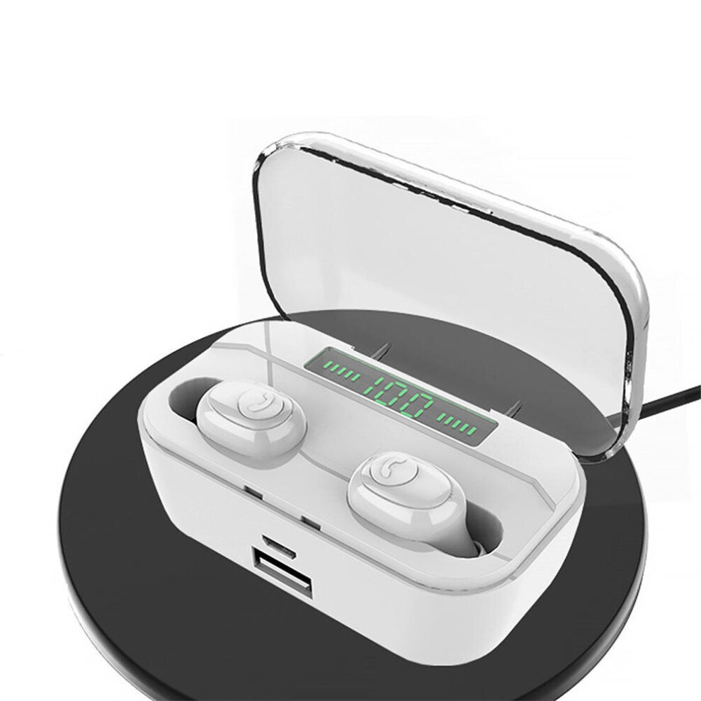 G6s Tws Wireless Bluetooth Earphone 3500Mah Power Bank Cvc8.0 Noise Cancelling Ipx7 Waterproof Headphone With Mic Color White 840079111968