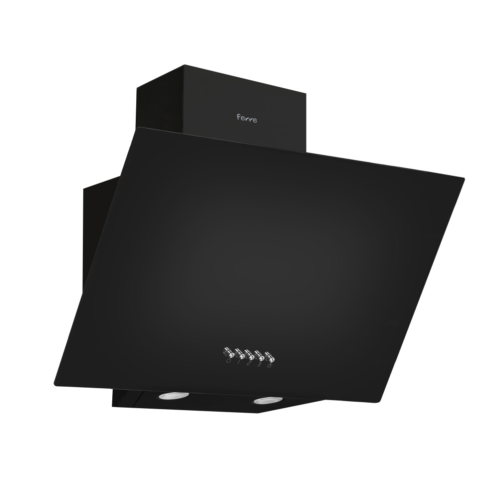Ferre H501P 50cm Cooker Hood - Single Glass - Push Button - Black