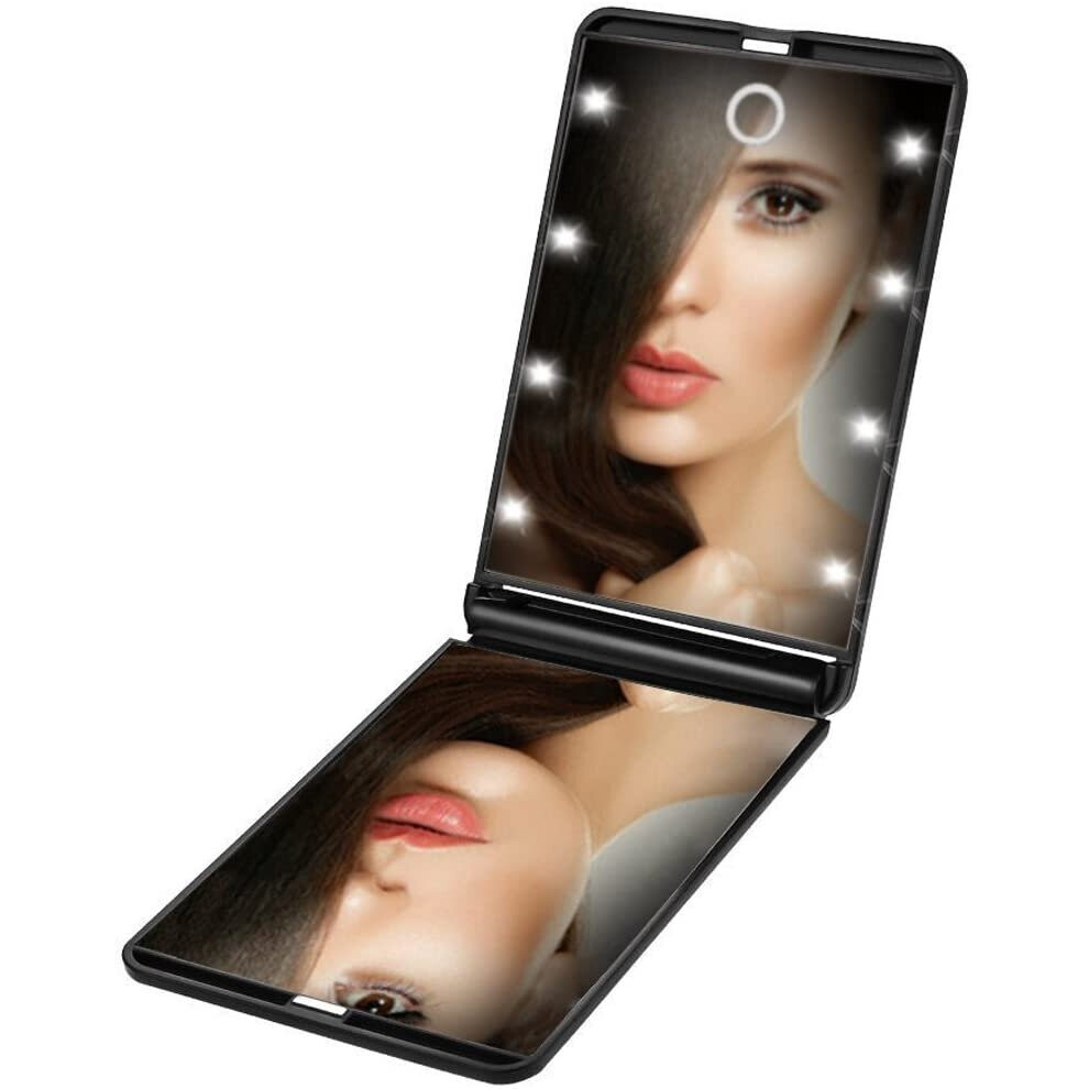 Rantizon Multicoloured Portable Makeup Mirror Dimmable 8 Leds Lighted Mirror 1X & 2X Magnification Cosmetic Illuminated