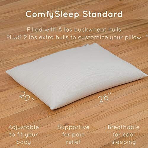 ComfyComfy Wheat Buckwheat Pillow (Made in USA)