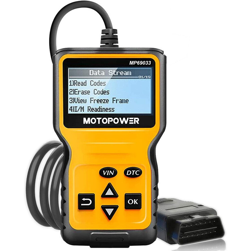 MOTOPOWER MP69033 OBD2 Scanner Universal Engine Fault Code Reader, CAN Diagnostic Scan Tool for All OBD II