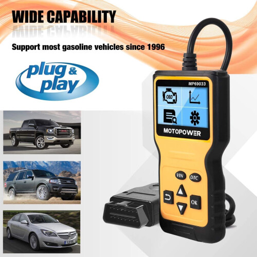 MOTOPOWER MP69033 OBD2 Scanner Universal Engine Fault Code Reader, CAN Diagnostic Scan Tool for All OBD II 2
