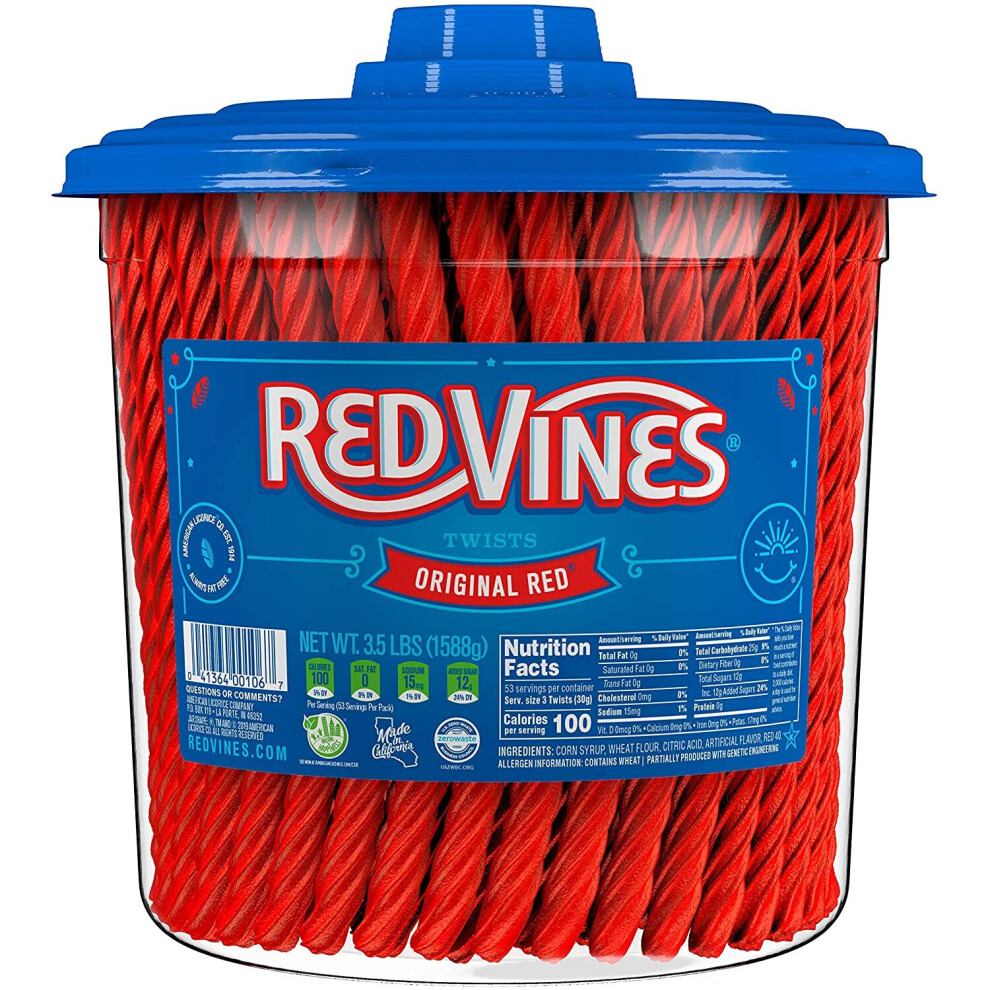 Red Vines Liquorice Tub 1.6 kg (Packaging May Vary)