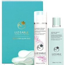 Liz Earle Brighter Glow Duo Cleanse & Polishâ Hot Cloth Cleanser Rose & Lavender 100ml, Instant Boostâ