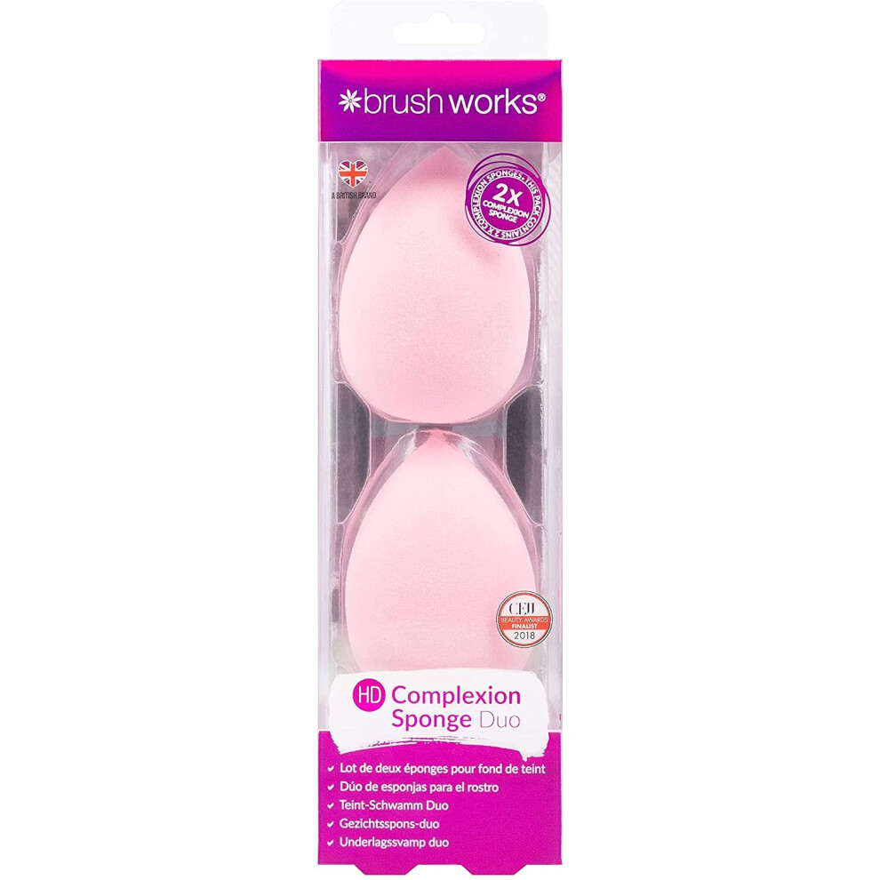 Brushworks Multicoloured Hd Complexion Sponge Duo