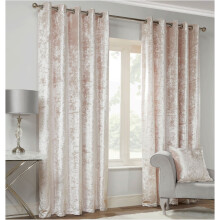 (46" x 54") Blush Luxury Crushed Velvet Eyelet Curtains