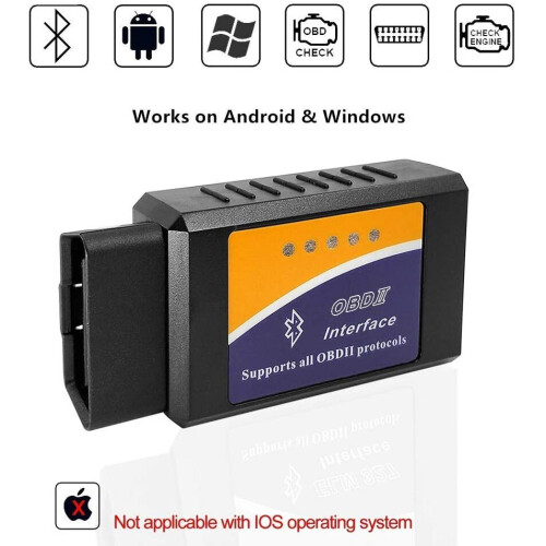 OBD2 Bluetooth Scanner Code Reader Reset for Android Windows, Auto Car Diagnostic Scan Tool OBDII Adapter