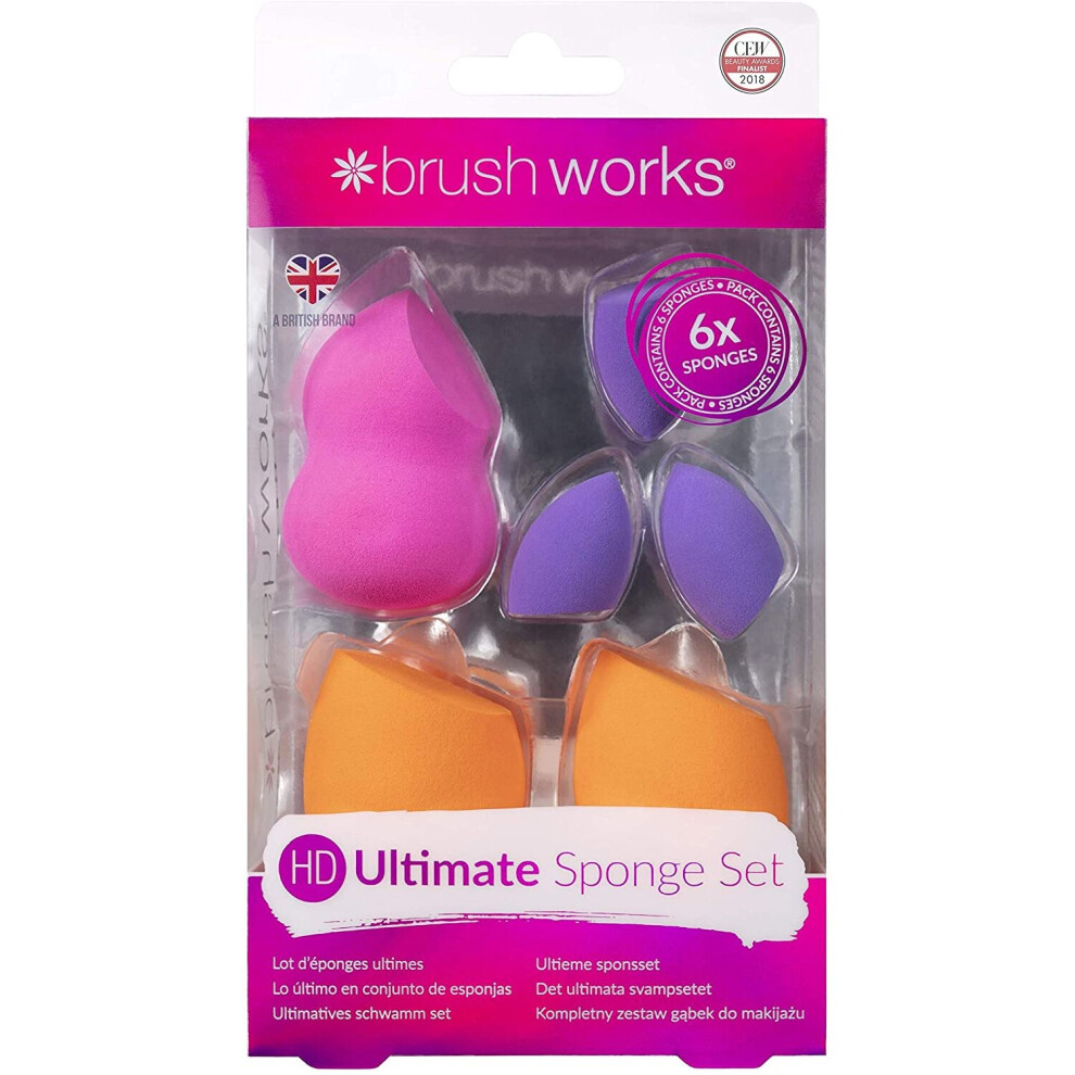 Brushworks Multicoloured Hd Ultimate Complexion Sponge Set