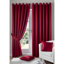 (W66" x D72" (168cm x 183cm)) Heavyweight Dobby Fabric Fully Lined Ready Made Eyelet Curtains